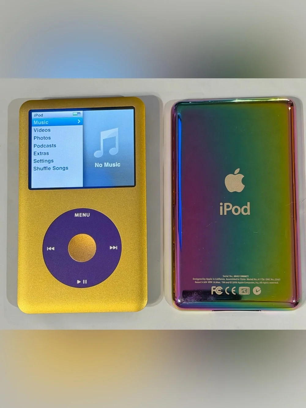 Apple iPod classic Yellow Purple Click Wheel Portable MP3 7th generation 256gb